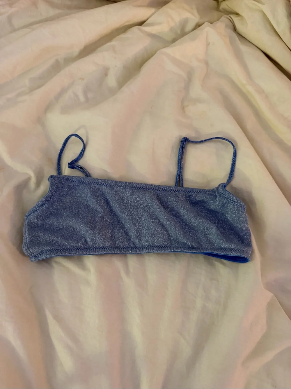 triangl swimwear Shimmery Light Blue Bikini with Teal Lining